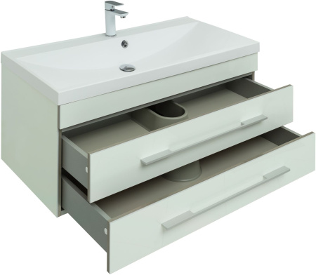 Фото комплект мебели aquanet верона 100 белый (раковина нота 284116)