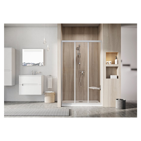 Фото дверь в нишу ravak asdp3-130 s 00vj0u0211 сатин + перл