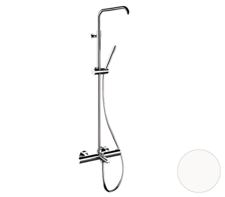 Фото душевая система термостатическая с изливом remer elegance eq34a7mmssofbo, белый матовый
