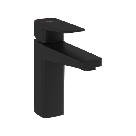 Фото смеситель для раковины vitra root square a4273136exp, черный матовый