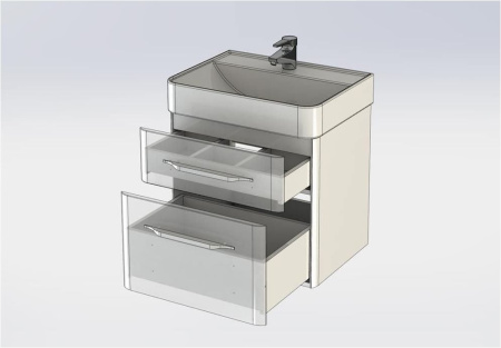 Фото тумба подвесная с раковиной aquanet виченца 60 белый