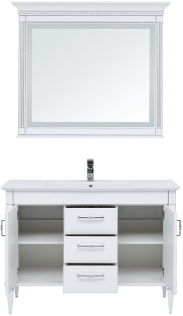 Фото комплект мебели для ванной aquanet селена 120 белый/серебро