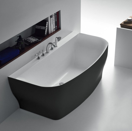 Фото акриловая ванна без перелива belbagno bb74-nero-w0 165*78 см, черная