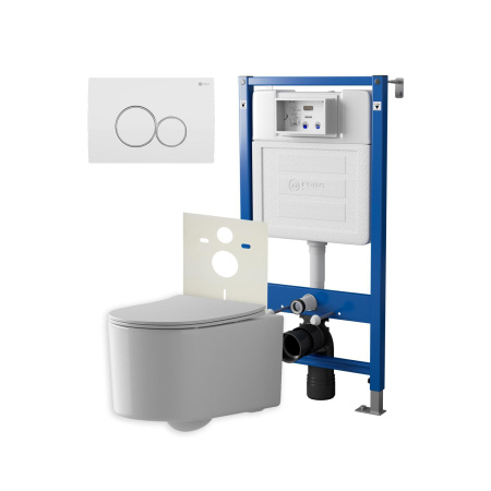 Фото сет: инсталляция point элемент pn45120 + клавиша виктория бел/хром pn44061wc + унитаз веста pn41701