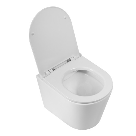 Фото унитаз подвесной безободковый belbagno flay-r bb053chr, белый