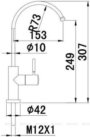 Фото кран для питьевой воды aquanet steel af210-91s, сталь