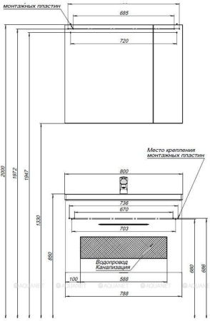 Фото комплект мебели aquanet порто 70 белый