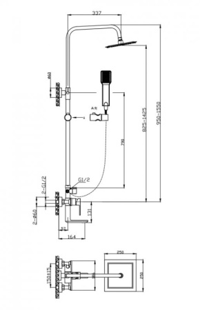 Фото душевая колонна belbagno romano romano-vscm-crm, хром