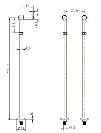 Фото держатели для напольного смесителя boheme brillante 603, хром