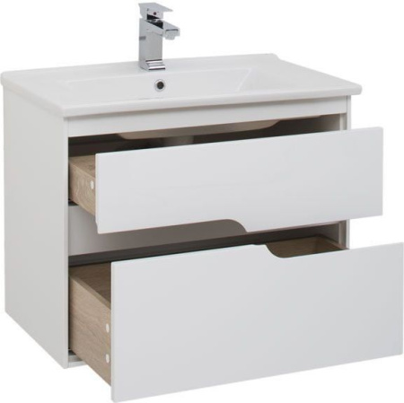 Фото тумба подвесная с раковиной aquanet модена 75 белый