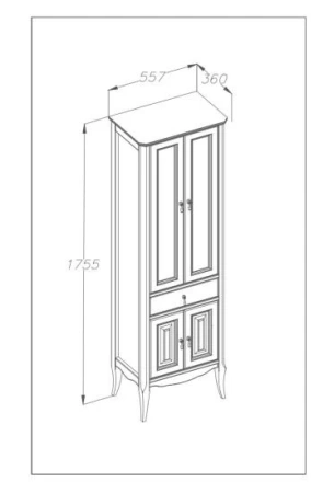 Фото пенал напольный opadiris лоренцо 60 см, светлый орех