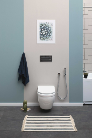 Фото унитаз подвесной безободковый aquanet rimless glide-w cl-11042 белый, сиденье микролифт