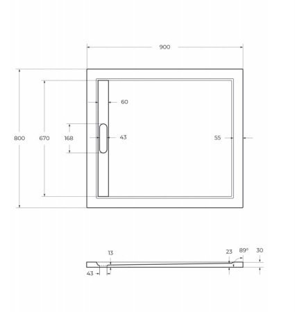 Фото поддон из искусственного мрамора cezares tray-as-ah-90/80-30-w 90*80 см, белый