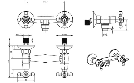 Фото смеситель для душа boheme crystal 274-crst, хром