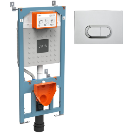 Фото инсталляция для унитаза vitra 700-1873, клавиша хром