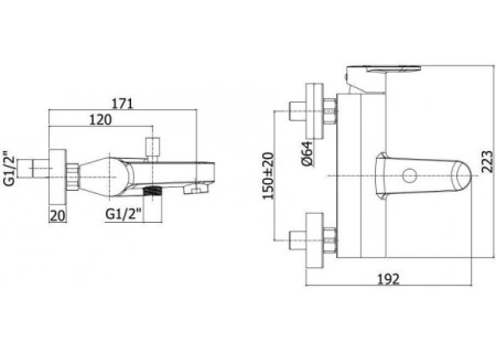 Фото смеситель для ванны и душа paffoni candy ca022cr, хром Фото смеситель для ванны и душа paffoni candy ca022cr, хром