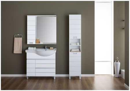 Фото пенал напольный aquanet доминика 35 белый