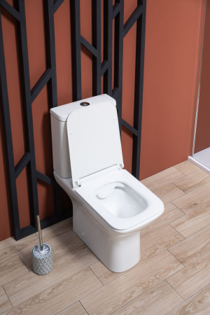 Фото унитаз напольный безободковый aquanet rimless cube 2-c cl-12288 белый, сиденье микролифт