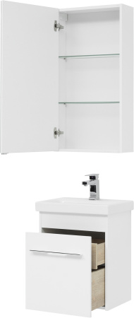 Фото комплект мебели aquanet августа 50 (moduo slim) белый