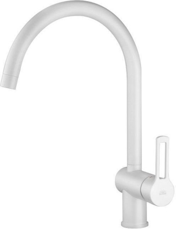 Фото смеситель для кухни paffoni ringo rin180bo, белый матовый