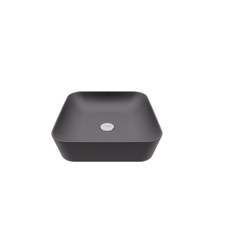 Фото раковина накладная creavit ultra 40*40 см ul040-00am00e-0000, антрацит