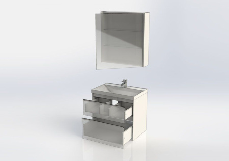 Фото комплект мебели aquanet гласс 70 белый