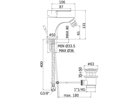 Фото смеситель для биде paffoni red red135cr, хром
