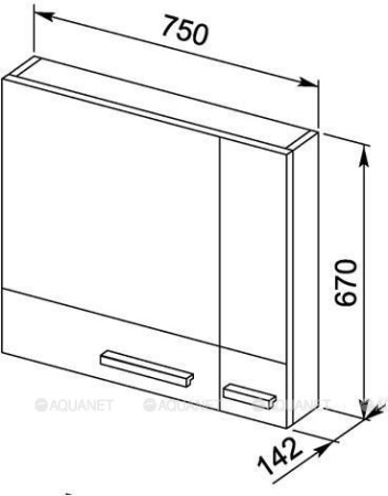 Фото зеркало-шкаф aquanet нота 75 белый