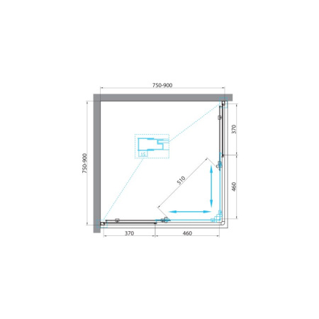 Фото душевой угол belbagno unique unique-a-2-75/90-p-cr 75-9*75*90*190 см, стекло структурированное/профиль хром