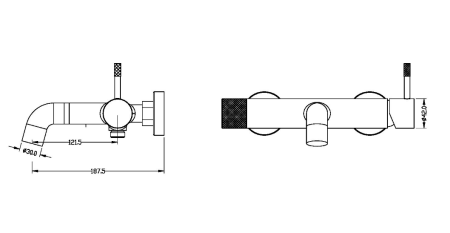 Фото смеситель для ванны boheme uno 463-bg, черный матовый/золото