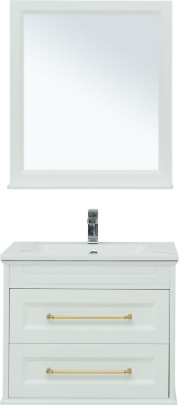 Фото комплект мебели aquanet бостон м 80 белый (ручки золото, раковина бостон)