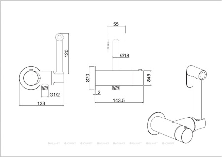 Фото гигиенический душ allen brau thermo rund 5.60001-00 термостат, хром
