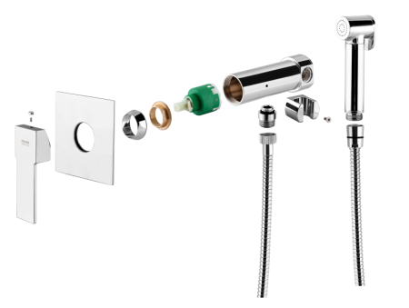 Фото гигиенический душ со смесителем remer qubika q65w, хром