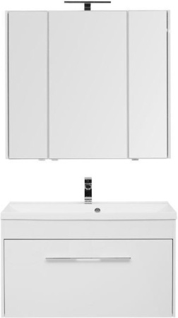 Фото комплект мебели aquanet августа 100 белый (раковина нота new)