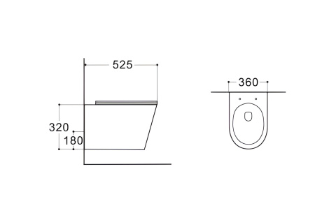 Фото унитаз подвесной безободковый aquatek вега aq1905-mg 525*360*320мм, матовый серый, тонкое сиденье с механизмом плавного закрывания, крепеж
