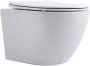 Фото унитаз подвесной безободковый aquanet rimless cetus w short lx-1900 белый, сиденье микролифт