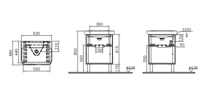 Фото тумба подвесная vitra sento с подсветкой 60 см 60834, серый матовый