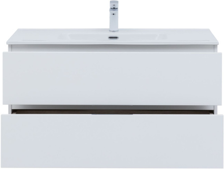 Фото комплект мебели aquanet алвита new 100 2 ящика, белый матовый