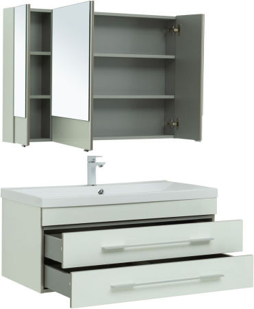 Фото комплект мебели aquanet верона 100 белый (раковина нота 284116)