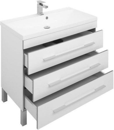 Фото комплект мебели aquanet верона new 90 белый (напольный 3 ящика)