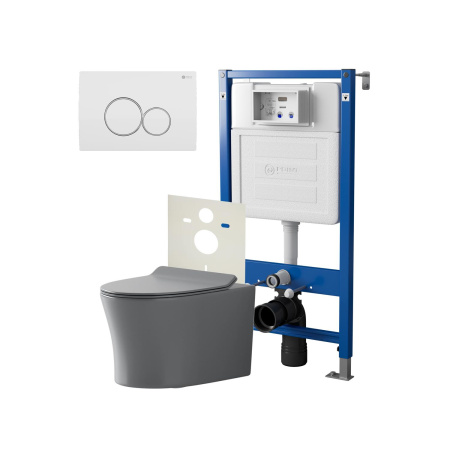 Фото сет: инсталляция point элемент pn45120 + клавиша виктория бел/хром pn44061wc + унитаз вега сер мат