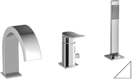 Фото смеситель на борт ванны paffoni tilt ti040bo, белый матовый