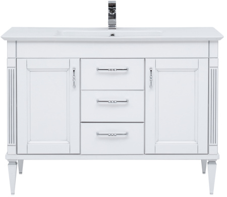 Фото комплект мебели для ванной aquanet селена 120 белый/серебро