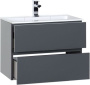 Фото тумба подвесная с раковиной aquanet алвита 70 серый антрацит