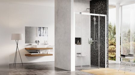 Фото душевая дверь раздвижная ravak 160 см ravak msd4 0wks0100z1 белая+транспарент