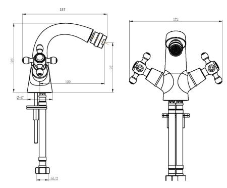 Фото смеситель для биде boheme tradizionale oro 296, золото