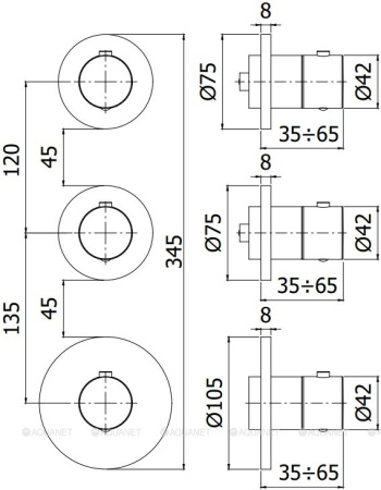 Фото встраиваемый смеситель для ванны и душа paffoni modular box mde018no термостат, черный матовый