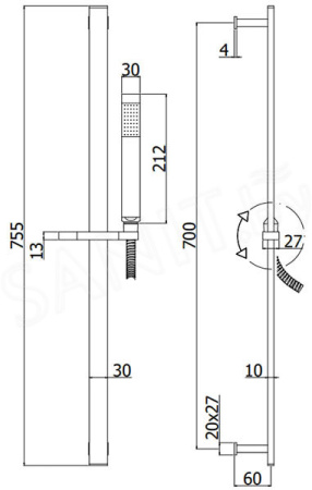 Фото душевой гарнитур paffoni city zsal145crag, хром