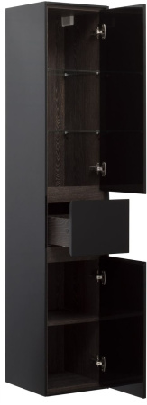 Фото пенал подвесной aquanet милан 35 черный глянец