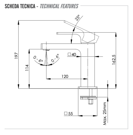 Фото смеситель для раковины remer absolute au12vo, бронза